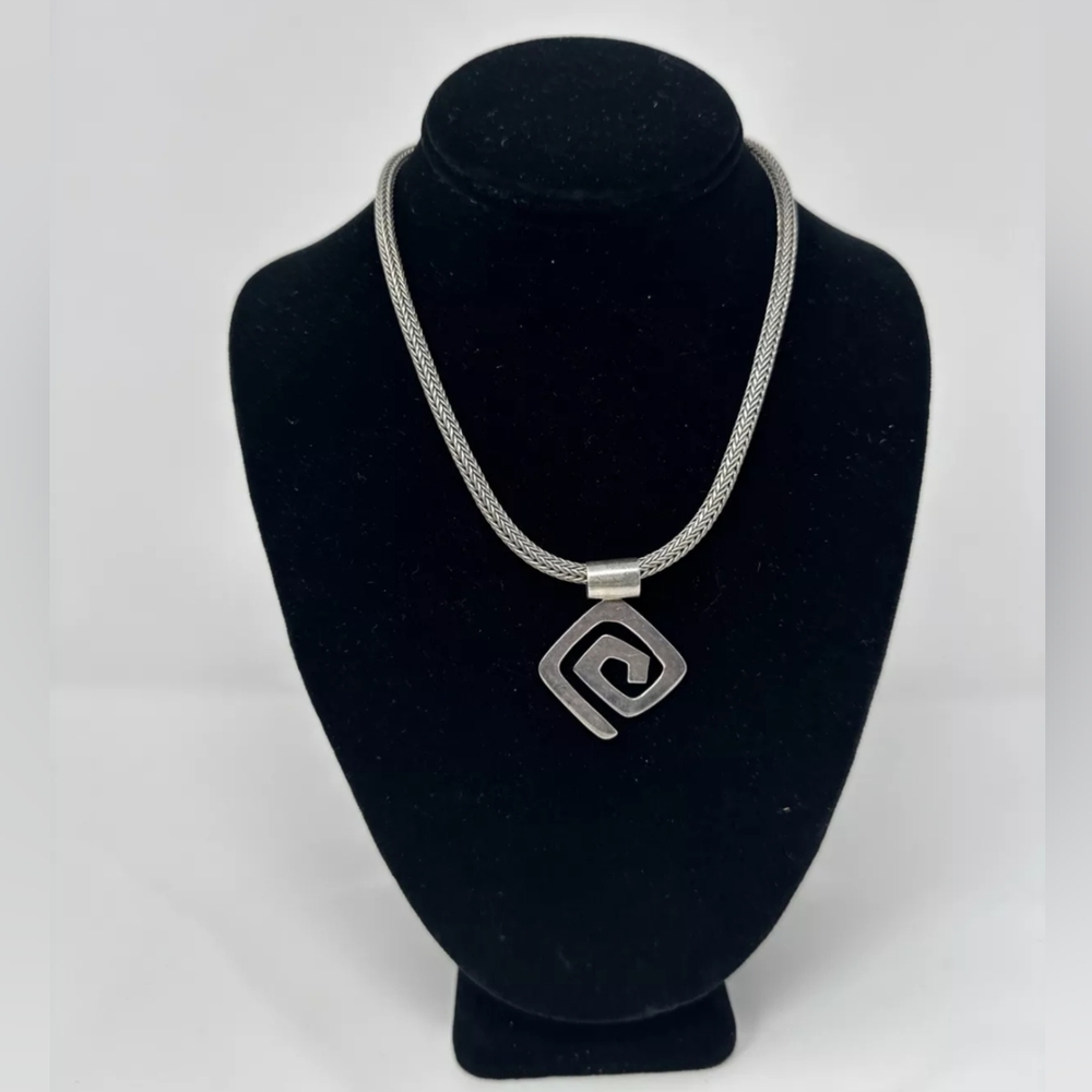 Silpada Wheat Sterling Silver Chain Necklace with Modernist Removable Pendant17"